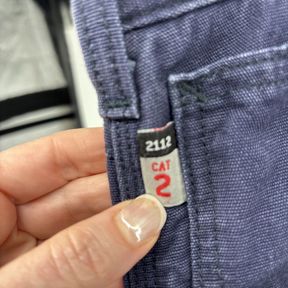 Carhartt Men's 35x32 Pants  Blue Canvas Original Fit  Fire resistant CAT2